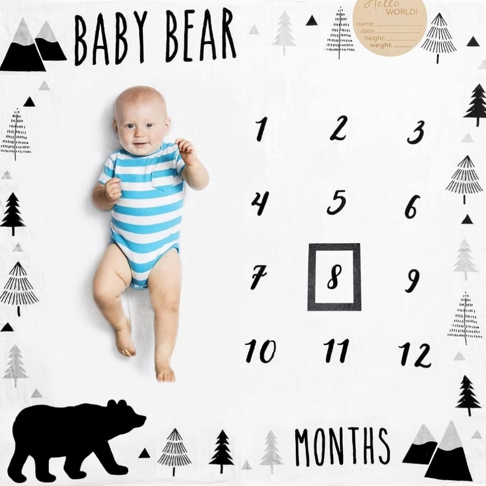 Pondering Pine Organic Baby Monthly Milestone Blanket